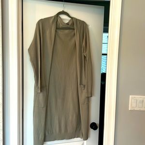 Size L , never worn long green cardigan